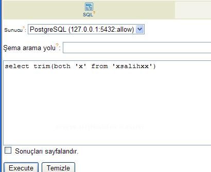PostgresSQL Veri Tabanında String Fonksiyonları