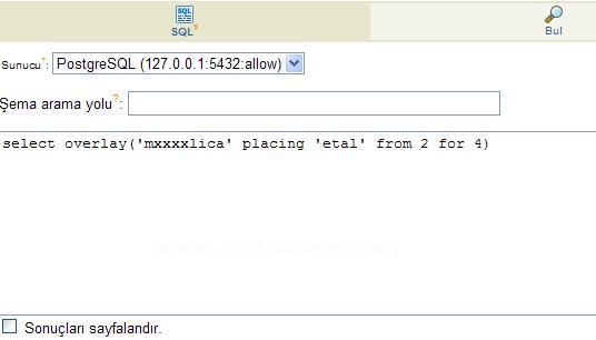 PostgresSQL Veri Tabanında String Fonksiyonları