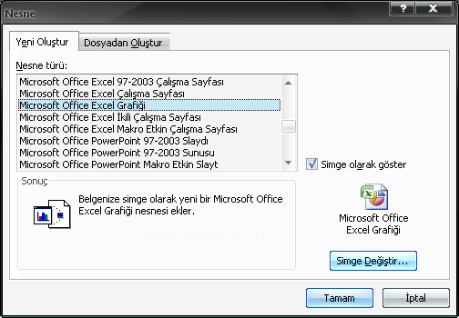 Office 2007 Nesne Ekleme