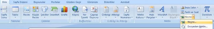 Office 2007 Nesne Ekleme