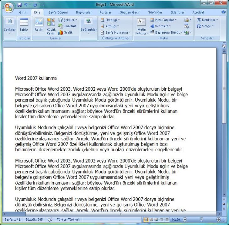 Office 2007 Nesne Ekleme