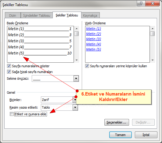 Office 2007 Resim, Tablo yada Şekil Yazısı Eklemek, Resimler Yada Tablolar Listesi Oluşturmak