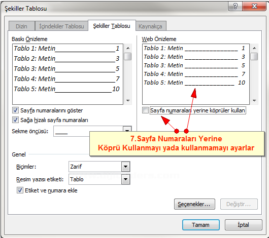 Office 2007 Resim, Tablo yada Şekil Yazısı Eklemek, Resimler Yada Tablolar Listesi Oluşturmak