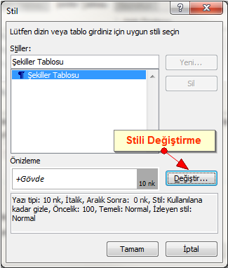Office 2007 Resim, Tablo yada Şekil Yazısı Eklemek, Resimler Yada Tablolar Listesi Oluşturmak