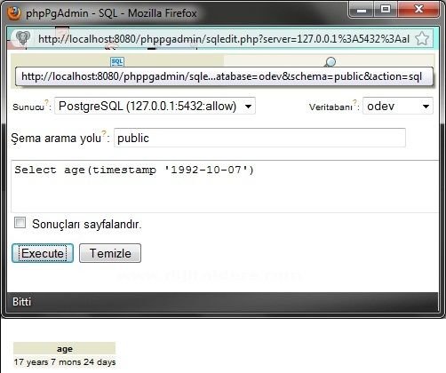 Postgressql Veri Tabanında Date-time
Fonksiyonları