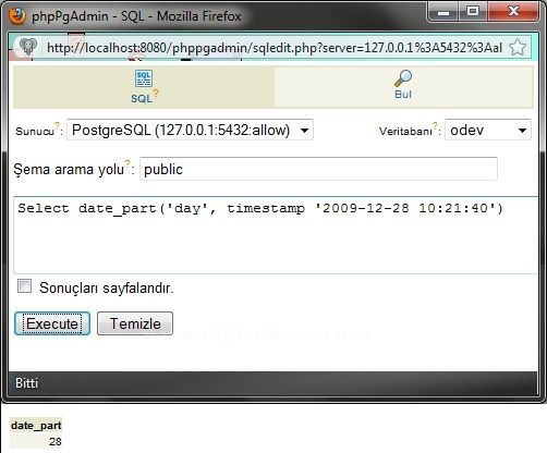 Postgressql Veri Tabanında Date-time
Fonksiyonları