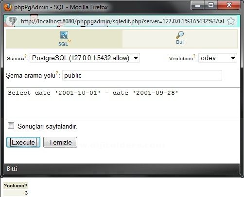 Postgressql Veri Tabanında Date-time
Fonksiyonları