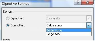 Office 2007 Dipnot Ve Sonnot Eklemek, Dipnot Ve Sonnot Penceresi