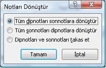 Office 2007 Dipnot Ve Sonnot Eklemek, Dipnot Ve Sonnot Penceresi