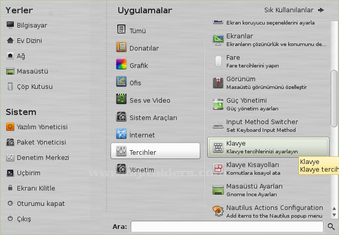 Linux Mint İşletim Sisteminde Klavye Değişimi Uygulamasi