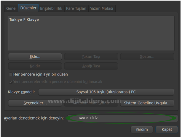 Linux Mİntde Klavye Değişimi