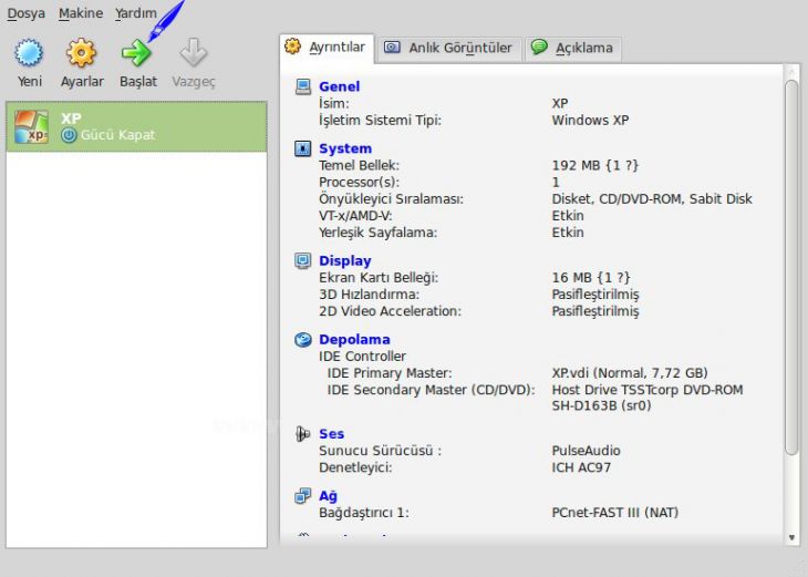 Konu: Virtualbox8216;da Makine Anlık Durumunu Kaydetmek.