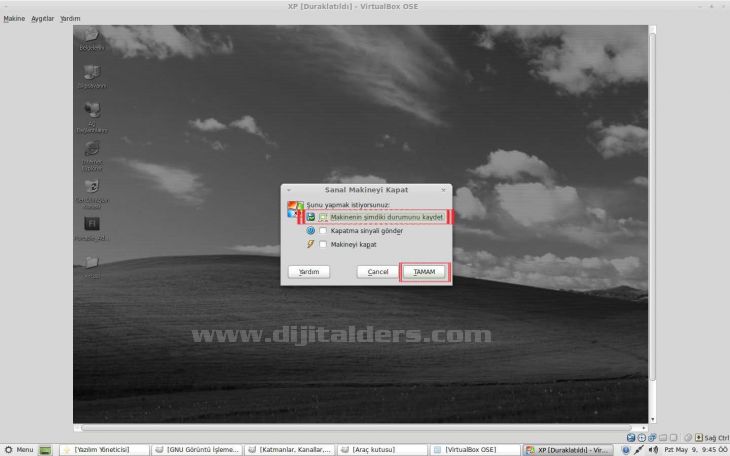 Virtualbox8216;da makine anlık durumunu kaydetmek.