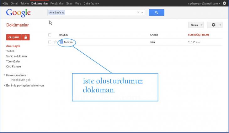 docs.googlea giriş gmail hesabından docsa geçiş, yeni dosya oluşturma, dosyanın adını değiştirme