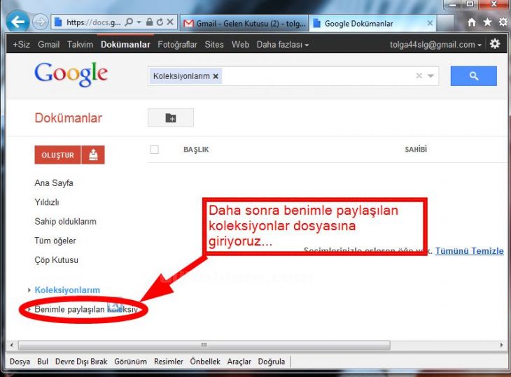 google docs içindeki dosyaların tanımı.