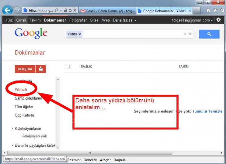 google docs içindeki dosyaların tanımı.