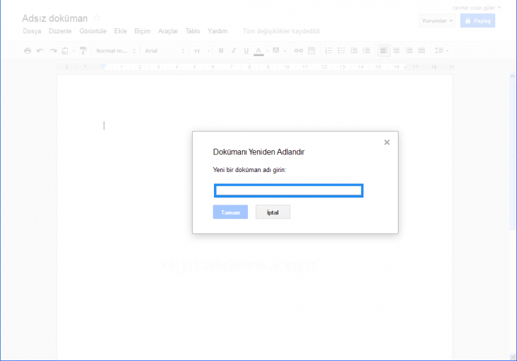 Google Docs File Menüsü