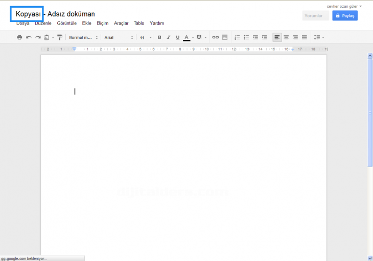 Google Docs File Menüsü