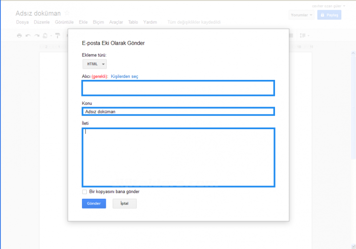 Google Docs File Menüsü