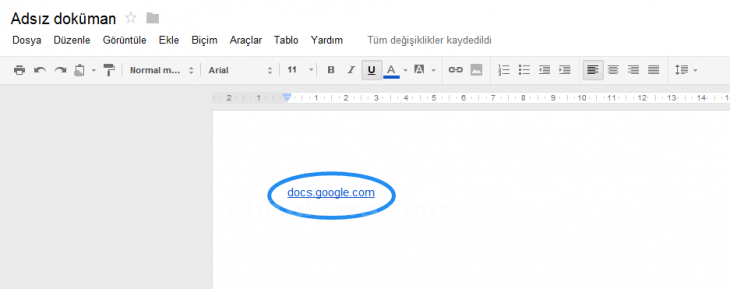 Google Dökümanlar Araçlar Menüsü