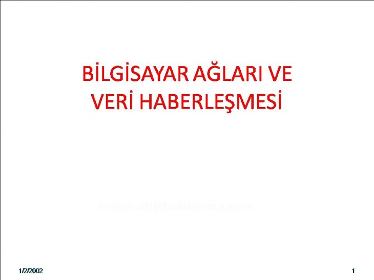 Bilgisayar Ağları Ve VeriHaberleşmesi