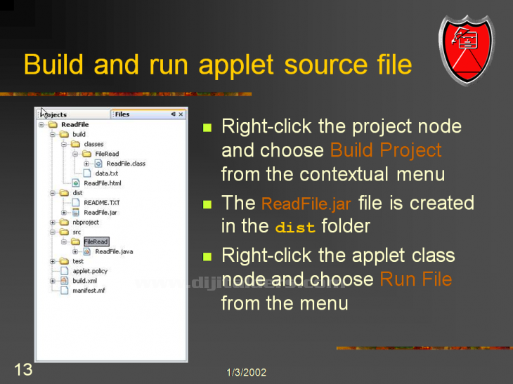 NetBeans IDE'si üzerinden Applet Çalıştırmak