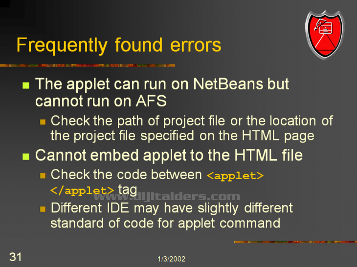 NetBeans IDE'si üzerinden Applet Çalıştırmak