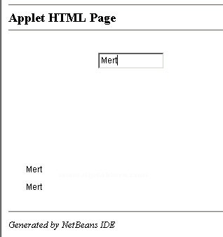 Applet Üzerindeki Form NesnesiniKontrol Etmek