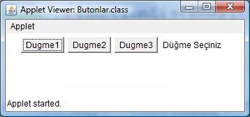 Applet üzerindeki Butonların çalışma mantığı
