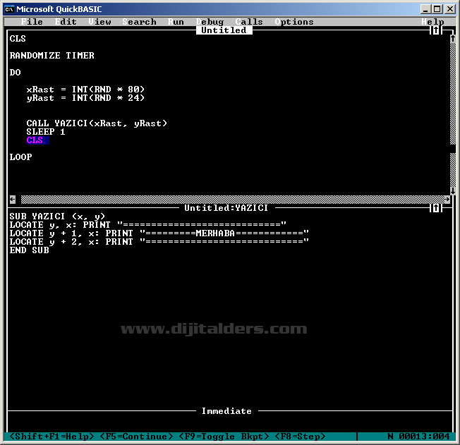 SUB Subroutine Kullanımı