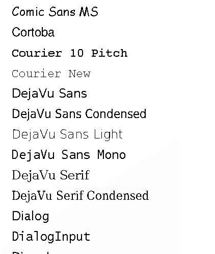 Java Fontlarını Listeleyen Uygulama