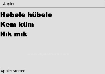 Java Applet Çok Satırlı Metinler