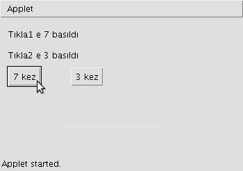 Java Applet Button ve Label Eklemek