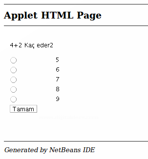 İnternet Üzerinden Sınav Yapabilen Applet Uygulaması