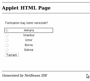 İnternet Üzerinden Sınav Yapabilen Applet Uygulaması