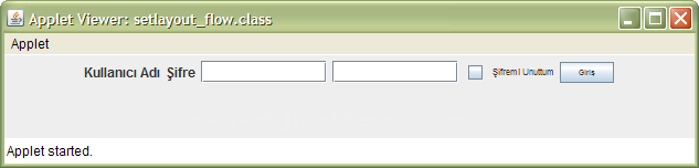 Java Applet Layout Kullanımları