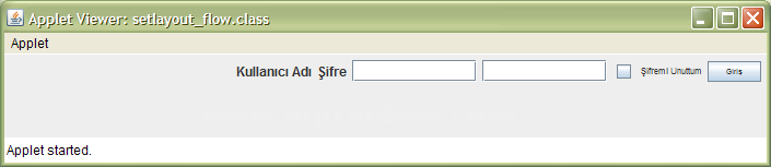 Java Applet Layout Kullanımları
