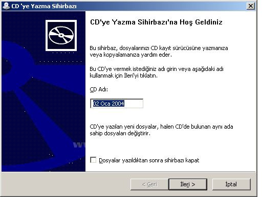 Windows ile Cd Yazmak