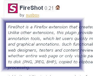Firefox FireShot Eklentisi