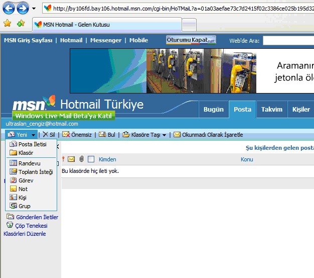 Hotmail ile ataçlı mail yollamak için yapılması gerekenler