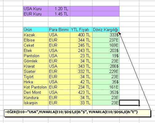 Eğer Formülü