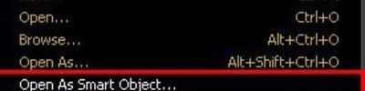 Open As Smart Object, Revert, Place