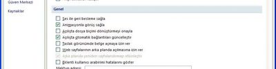Word 2007 Word Seçenekleri Menüsü