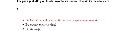 Cssin Html İçerisinde Kullanım Şekilleri, Puseduo Class Örnekleri