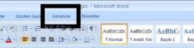Winword 2007de Görünüm Sekmesindeki Pencere Bölümü Araçları