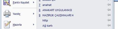 Winword 2007'de Kaydet Ve Farklı Kaydet Pencereleri, Kaydet Penceresi Araçları