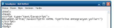 Javascriptin Xhtml İçerisine Entegrasyon Yolları