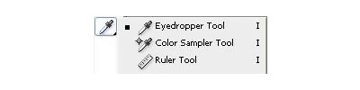 Damlalık aracı (eyedropper tool) ,renk örnekleyici aracı (color sampler tool), ölçü aracı (ruler tool)