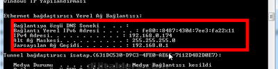 Bilgisayarının İp Adresini Bulma