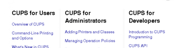 CUPS Unix Printer System CUPS, Apple Inc tarafından, Mac OS X ve diğer UNIX gibi işletim sistemleri için geliştirilen bir açık kaynak tabanlı baskı sistemidir.